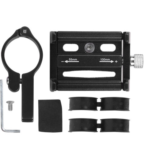 Support téléphone universel KR01 en alliage d'aluminium pour moto et vélo - Noir