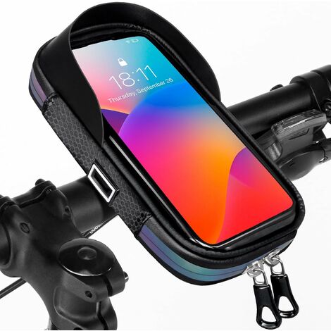 Support Téléphone Moto étanche Rotation à 360 Anti-Vibrations Support  Téléphone Vélo avec Écran Tactile Sensible Porte Smartphone Velo VTT Housse  pour 5.5-6.8 Pouces Smartphones