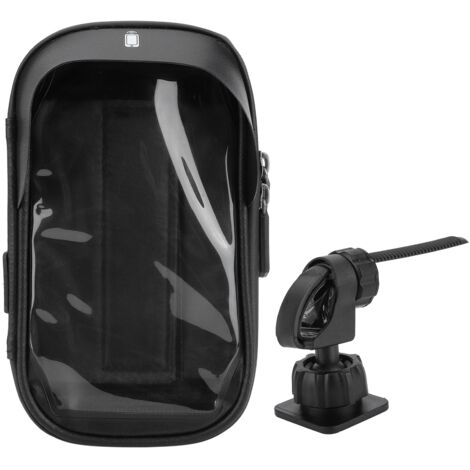 Support téléphone vélo étanche universel, Pochette de guidon rigide noir pour accessoires cyclisme, Support smartphone 7 pouces.