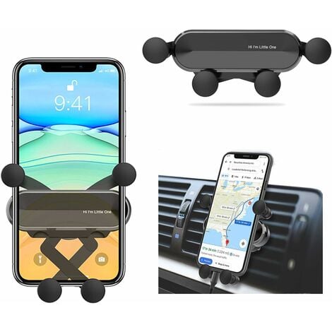 TINOR Support Téléphone Voiture Grille Aération Universel，Porte Téléphone Voiture Ventilation pour Smartphone et GPS Appareils (Noir)