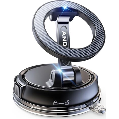 Support téléphone voiture magnétique MagSafe, ventouse puissante 360° tableau bord