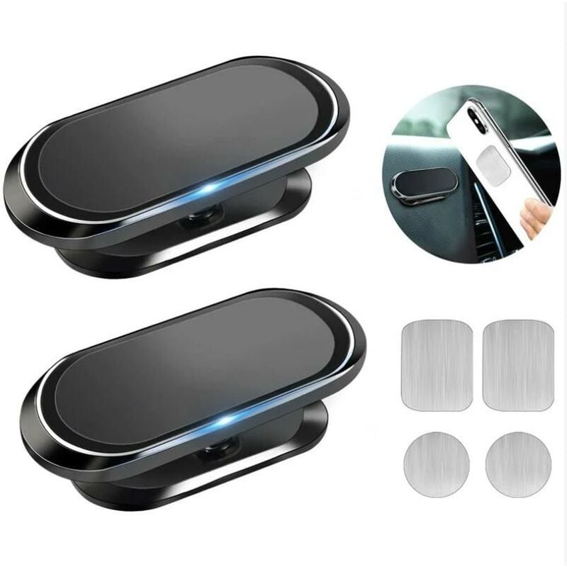 Lot De 2 Support Telephone Voiture Aimant Support Voiture Universel,720  Degrs Rotation Support Phone Avec Aimant Puissant Pour Iphone Samsung,  Huawei