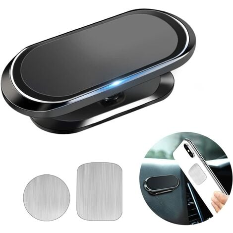 Support Telephone Voiture Magnétique, Porte Téléphone Voiture Aimanté avec Rotation à 360, Attache Smartphone Aimants, Support de TéLéphone de Voiture compatible avec iPhone Samsung Galaxy Huawei etc.