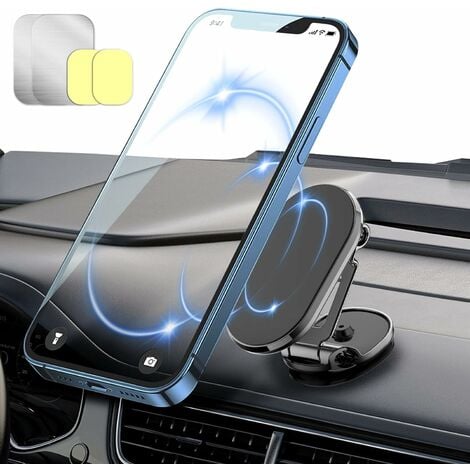 Lot de 2】 Support de voiture pour iPhone【Aimant de mise à niveau】 Support  de téléphone magnétique pour voiture, support de téléphone portable  réglable à 360, 