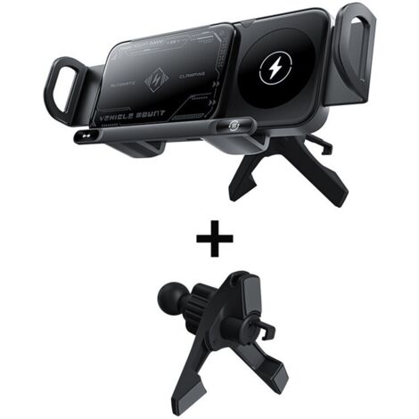 Support Téléphone Voiture Sans Fil DAMA 15 W — Chargeur Sans Fil Rapide Qi à Double Bobine  Support de Charge Sans Fil à Serrage Automatique pour Samsung Galaxy Z Fold 6/5/4/3/2, S25/S24 et Série iPho
