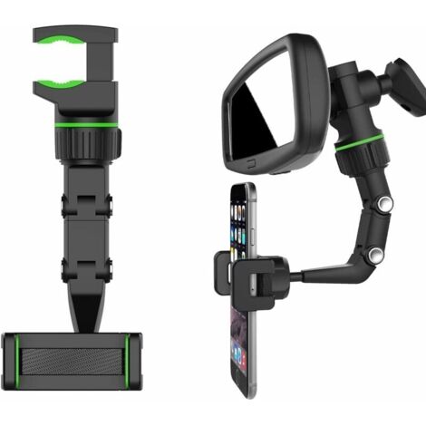 Support Téléphone Voiture, Support de Téléphone pour Voiture Rétroviseur, Support de Téléphone Universel Rotatif 360 Degrés, Support pour Siège Arrière de Voiture pour Tous Téléphones-LIAIKI