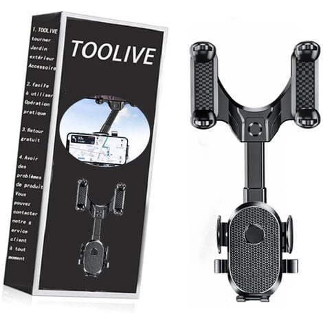 Support Téléphone Voiture，Rotation 360° et rétractable Voiture Telephone Un，pour Voiture pour téléphone Portable，pour Tableau de Bord & Pare-Brise