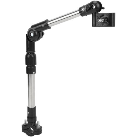 Support télescopique 360° pour parapluie de vélo, adaptable fauteuil roulant extérieur, acier inoxydable noir