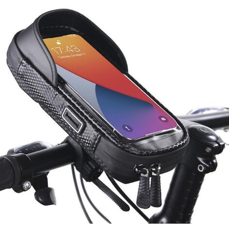 support Tlphone Vlo Etanche Rflchissant, Sacoche Guidon Cadre Vlo Vtt, Porte Tlphone Vlo Rotation 360, Sac Vlo Avec Espace Rangement Ecran Tactile