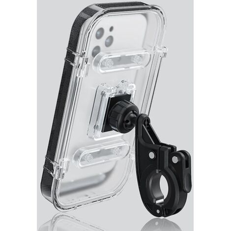 support Tlphone Vlo Moto Scooter, Universel Ecran Tactile Etanche Rotation 360 Support Guidon Housse De Tlphone,(transparent)