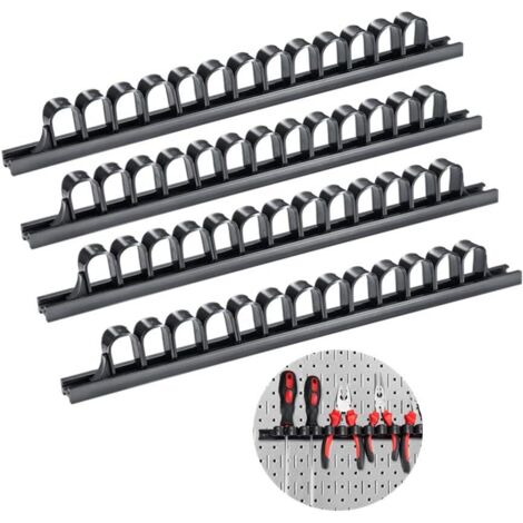 Support Tournevis,Rangement Tournevis,35cm Barres pour Porte Outils Mural pour Maison Garage Atelier(4 Noir)