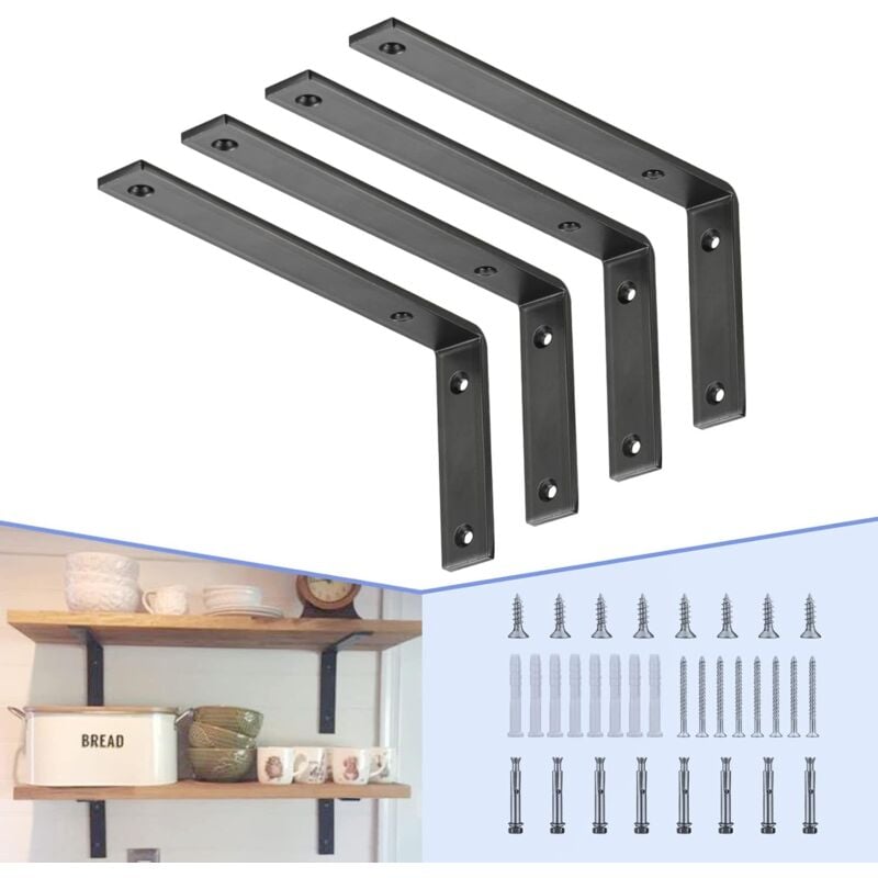 Support triangulaire en l pour étagère murale, support d'angle, étagère suspendue, cloison fixe à angle droit, 295 mm x 130 mm