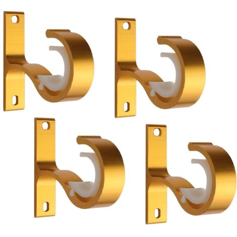 Support Tringle Rideaux, 4 Pièces Tringle Rideau Plafond, Support Barre Penderie or, Avec Vis et Tube D'expansion pour Tringle à Rideau Tringle à Vêtements Tringle à Serviette