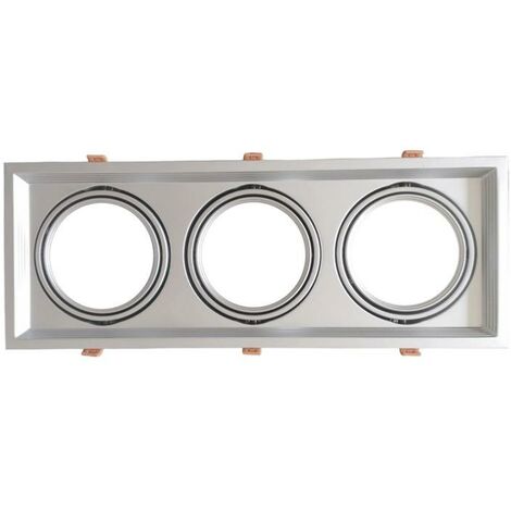Support Triple Orientable INOX Encastrable pour Ampoules LED AR1