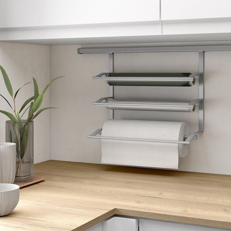 Porte-rouleau Triple e R.331630 - Porte-rouleau triple à accrocher au mur de la cuisine