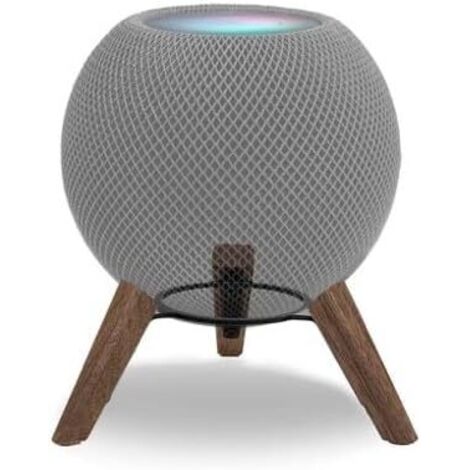 Support Tripod - Walnut Wood - For Apple HomePod Mini - Height Adjustable - Natural Finish - 1 Piece