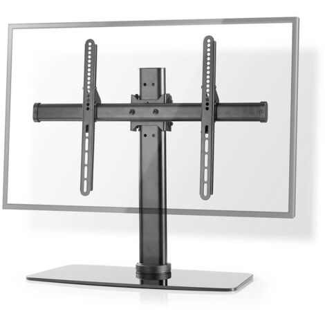 Support tv entierement mobile 32 65 poids maximum de lecran supporte 45kg inclinable rotatif hauteurs prereglees reglables verre acier noir