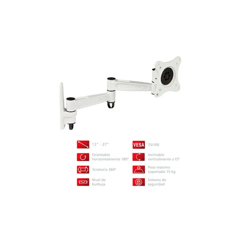 Stv-649b support mural réglable pour téléviseur de 13'' à 27'' compatible vesa 100 - Fonestar