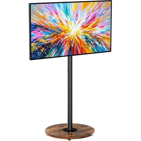 Support TV Mobile sur Pied avec roulettes pour TV 40–75″ Design Moderne Hauteur Réglable Étagère Intégrée Compatibilité VESA 200×200 à 600x400 Charge 50 kg Salon