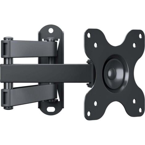 Support TV Mural Orientable Inclinable - Acier - VESA 75x75 100x100 mm - Pour Écrans 13 À 30 Pouces Jusqu'à 15 kg - 1 Pièce