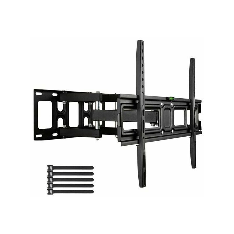 Trimec - Support tv Mural pour Écran Plat et Incurvé lcd led 32-70 Pouces, Support tv Orientable et Inclinable, Bras Doubles Solides et Robustes