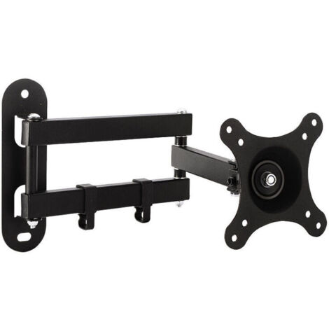 Support TV Mural pour Moniteur et Télévision Plat/Incurvé de 10-32 Pouces, Rotation à 360° Inclinaison 15°, VESA 75x75 / 100x100mm jusqu'à 15 kg