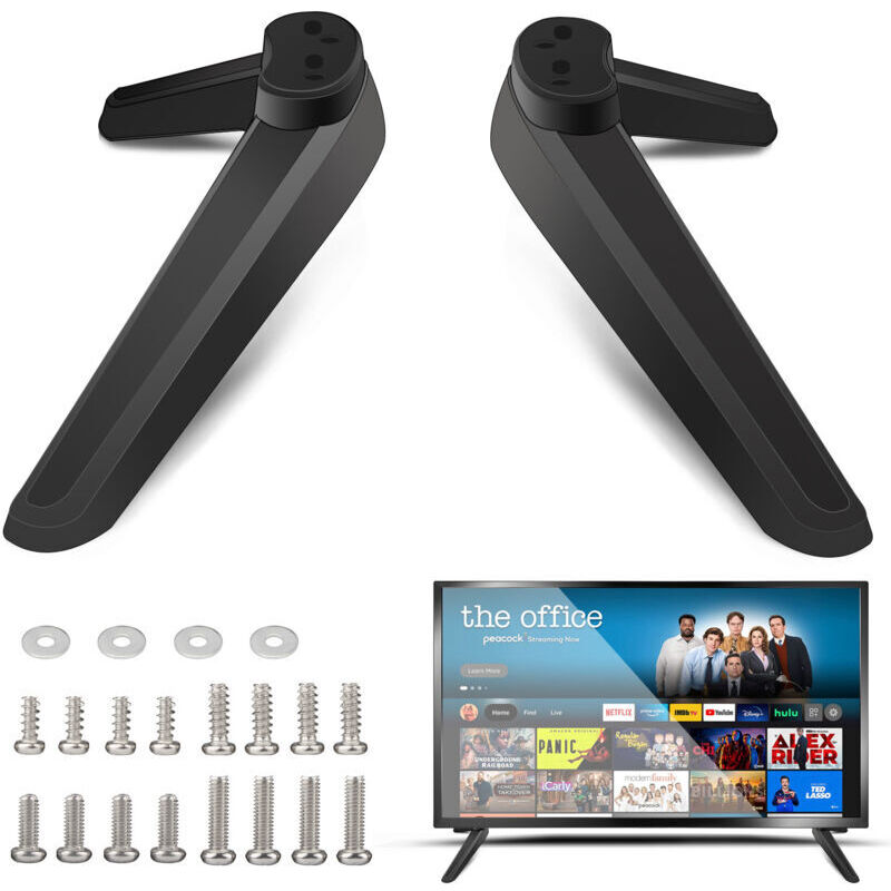 Odipie - Support tv, pieds de support, support de table universel pour Smart tv avec vis, base de support, support tv avec jeu de vis pour la plupart