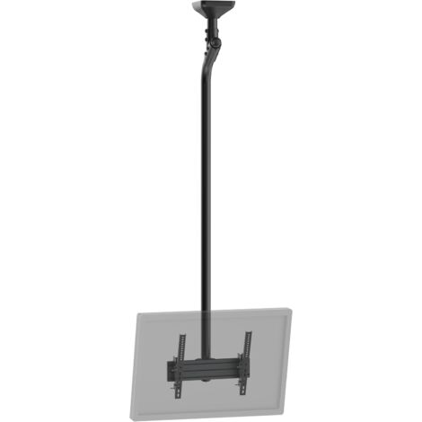 Support TV plafond inclinable 1 écran portrait 43''- 75'' Hauteur 225cm noir