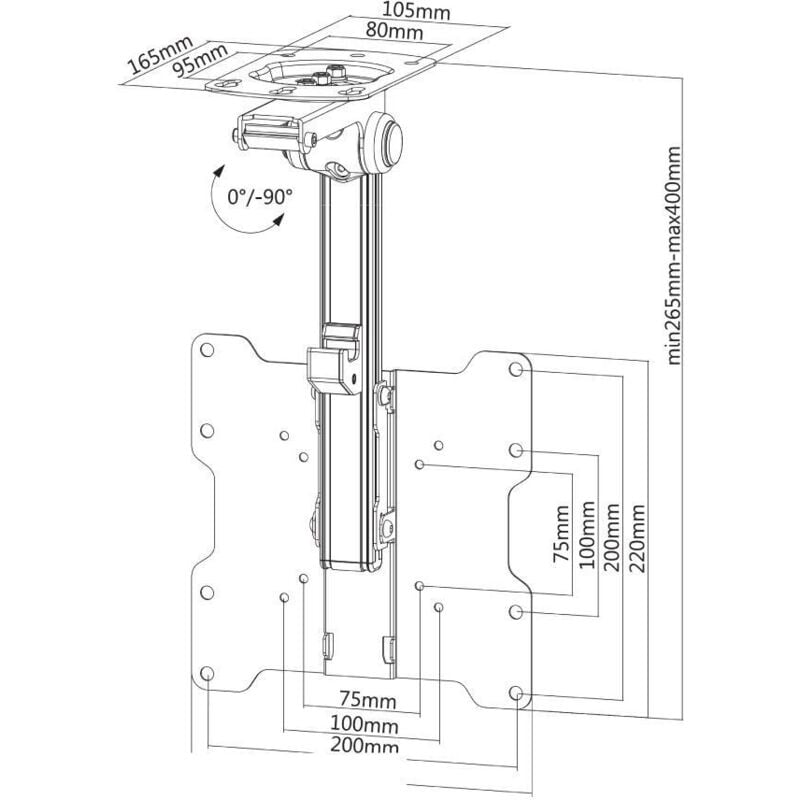 Neomounts FPMA-C020BLACK Support tv pour plafond 25,4 cm (10) - 101,6 cm (40) inclinable C691621