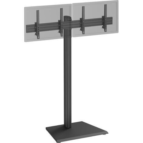 Support TV sur pied - 2 écrans 43'' - 49'' Hauteur 175cm à poser, Inclinable noir