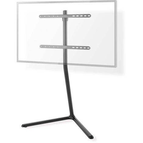 Support tv sur pied 49 - 70 - poids decran maximal pris en charge 40 kg v shape design sangle anti bascule verrouillage par pression acier aluminium noir 387