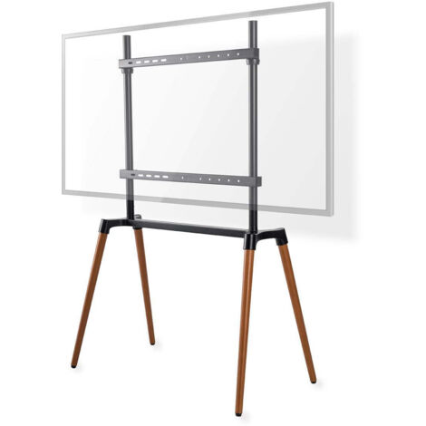 Support tv sur pied 60 - 75 - poids decran maximal pris en charge 40 kg scandinavian design sangle anti bascule verrouillage par pression acier aluminium noir
