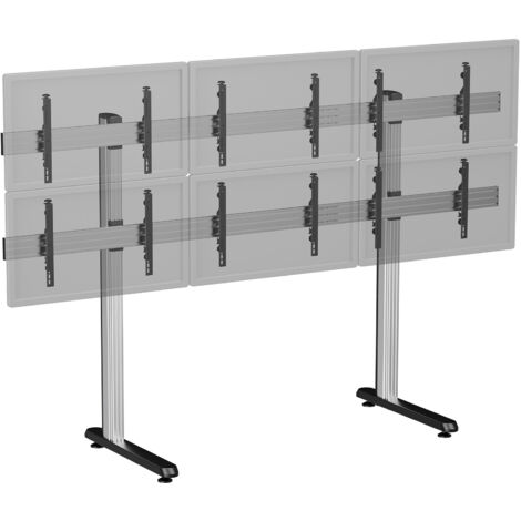 Support TV sur pieds - 6 écrans 45''-50'' - Hauteur 180 cm - A poser