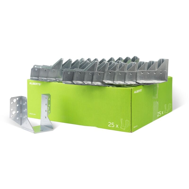 Alberts - 846954 Support u, Type a, ailes extérieures, galvanisé Sendzimir, 60 x 100 mm, Set de 25 pièces
