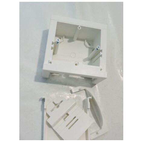 Support universel 60mm blanc pour pose appareillage mural en saillie avec adaptateur pour moulure ATA / LF HAGER ATA806099010