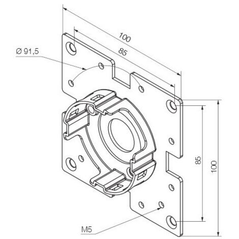 Support universel à brides 100x100mm pour moteurs de volets roulants Nice ERA – Adapté pour installation facile – Compatible filaire et radio
