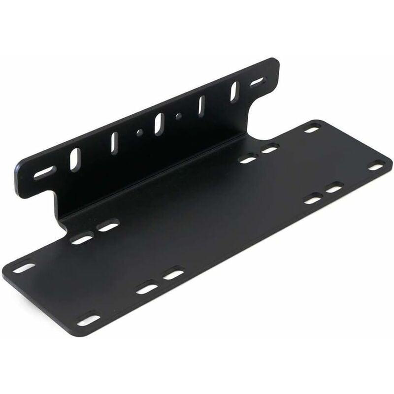 Ersandy - Support Universel de Plaque D'immatriculation Alliage Noir Pare-chocs Avant Barre Led et Feux de Travail Support de Fixation de plaque