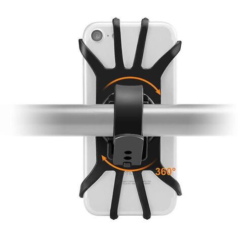 Support universel en silicone pour téléphone de moto avec rotation à 360° pour iPhone 14 Pro Max/13 Mini, Samsung - Support de vélo antichoc