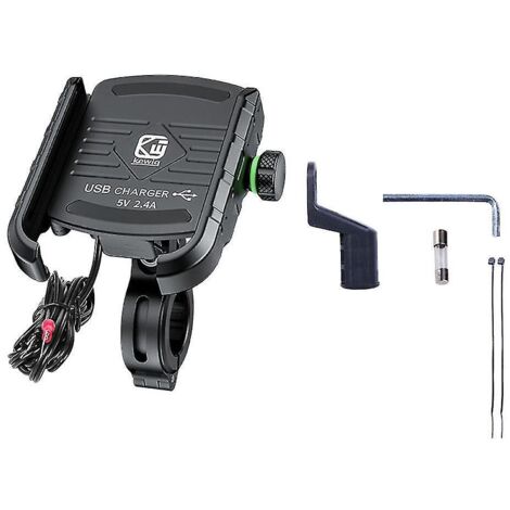 Support universel étanche pour téléphone portable (12-90 V) pour moto, vélo électrique, guidon et rétroviseur, avec chargeur USB 2,4 A.