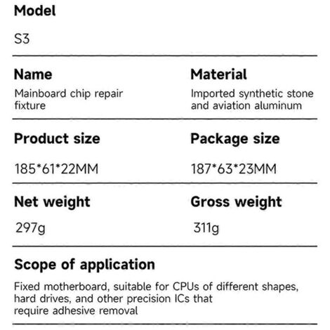 Support universel multifonctionnel S3 pour circuit imprimé de téléphone portable avec fixation chauffante