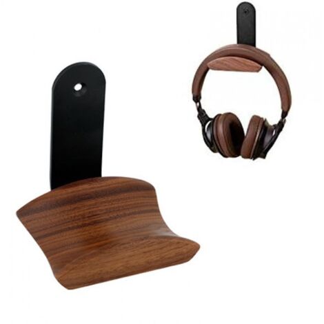 Support universel pour casque de jeu en métal et noyer avec double option de fixation pour studio, domicile et bureau
