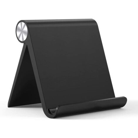 Support universel pour tablette/téléphone – compatible jusqu’à 10", usage bureau/maison, noir