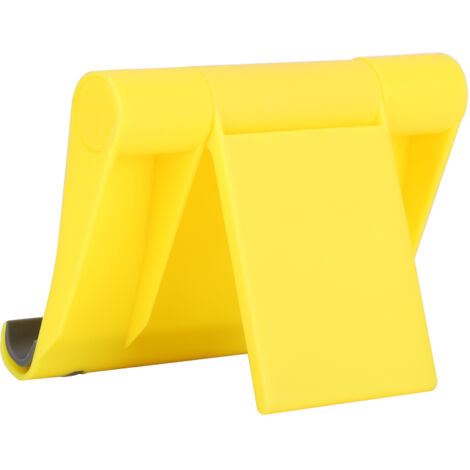 Support universel pour téléphone et tablette jaune, pivotant et pliable multifonctionnel