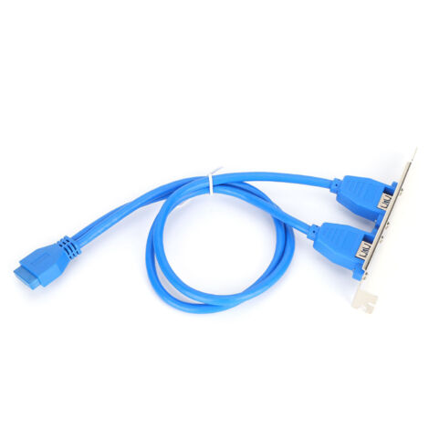 Support USB 3.0 Bracket Carte Mère 19 Pin vers Double Port A Femelle Extension Câble Panneau Arrière