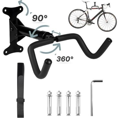 Support Vélo Mural - Porte Vélo Mural, Capacité de Charge de 50 kg, 360° Rotatif,Adapté pour Vélos de Course