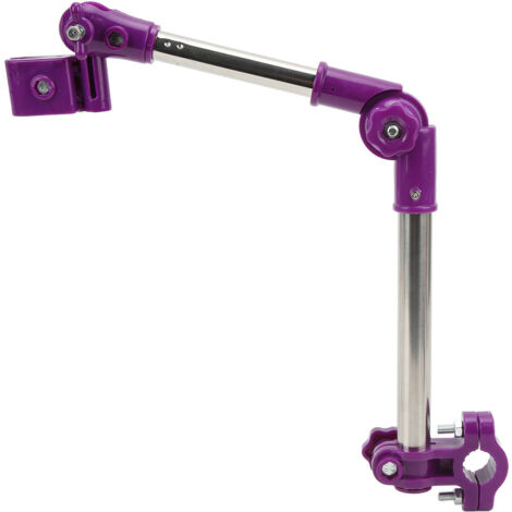 Support vélo pour parapluie rotatif 360°, fixation ombrelle poussette extérieure en acier inoxydable violet