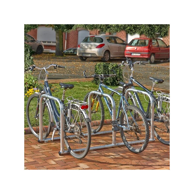 Support vélos en ligne 3 arceaux pour 6 vélos