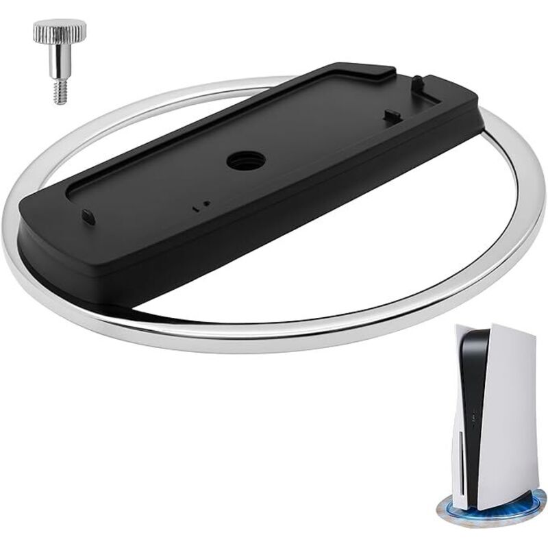 Support Vertical Compatible PS5/PS5 Slim/PS5 Pro, Socle Stable à Patins Antidérapants, Base Antidérapante Support, Flux d’Air Préservé, Pose Rapide,