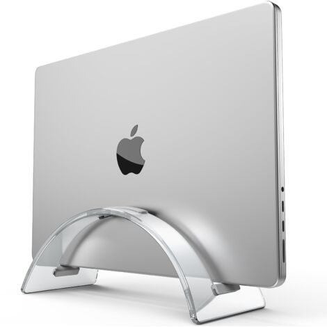 Support vertical en acrylique pour ordinateur portable, support pour ordinateur de bureau, gain de place