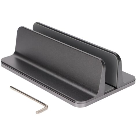 Support vertical pour ordinateur portable en alliage d'aluminium, réglable et pliable, support de bureau pour tablette et PC portable, idéal pour espace de travail.